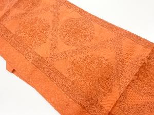 本場筑前博多縞に華文・花唐草模様織出し名古屋帯